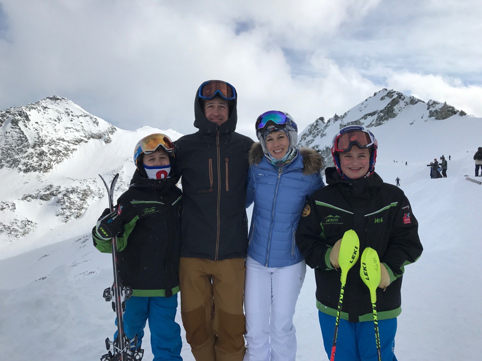 Ski racing dad Bryan Gras with wife Krissy and boys Evan and Tyler.