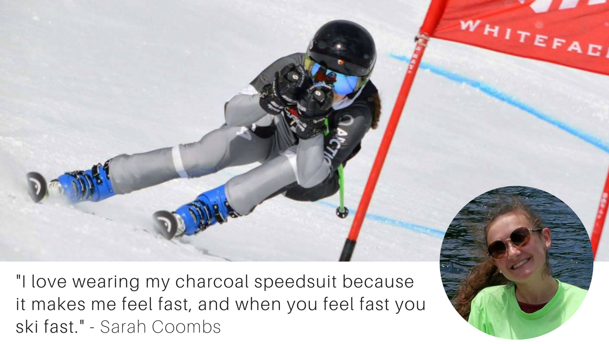 Ski racer Sarah Coombs loves her Arctica GS Speed Suit.