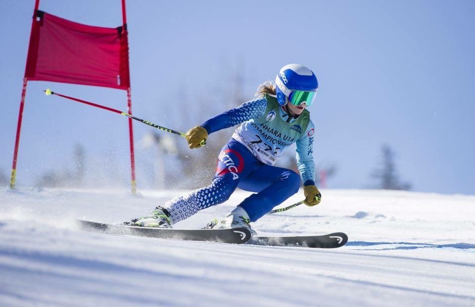 A popular Arctica ski racing suit for girls in blue.