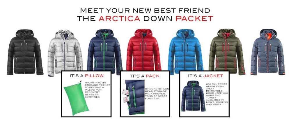 The Arctica Down Packet. It's a Pillow. It's a Pack. It's a Jacket.