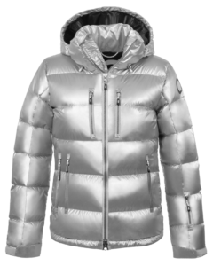 Womens Classic Down Packet 2.0 Ski Jacket Silver Front