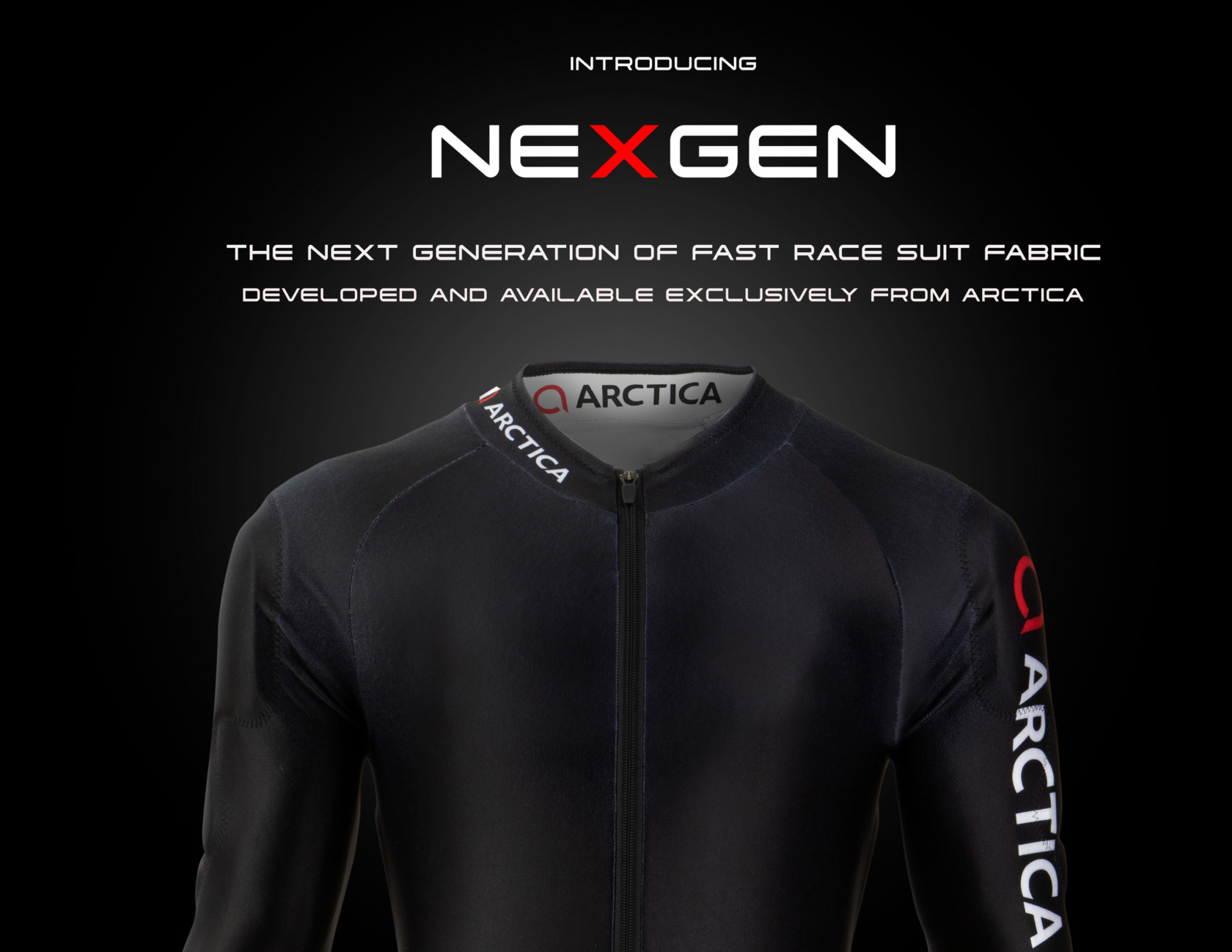 The next generation of fast race suit fabric developed and available exclusively from arctica
