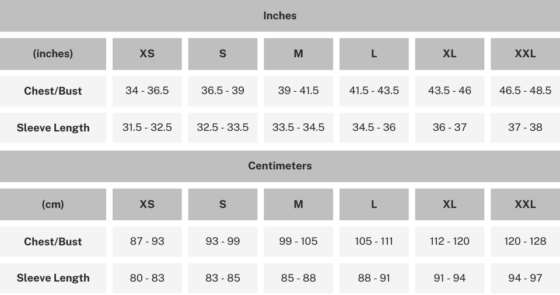 Size Charts - Arctica