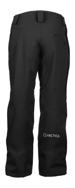 Back view of the Arctica Side Zip Ski Pants 2.0 in Black showing the zip back pocket and leg logo.
