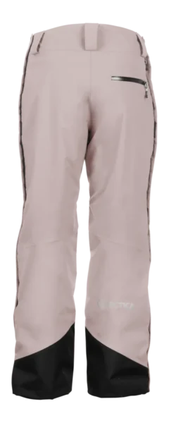 Back view of the Arctica Side Zip Ski Pants 2.0 in Blush showing the zip back pocket and leg logo.
