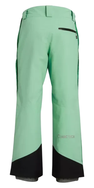 Back view of the Arctica Adult Side Zip Pants 2.0 in Mint showing the zip back pocket and leg logo.
