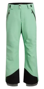 Front view of the Arctica Adult Side Zip Pants 2.0 in Mint with zip hand pockets and black scuff guards.