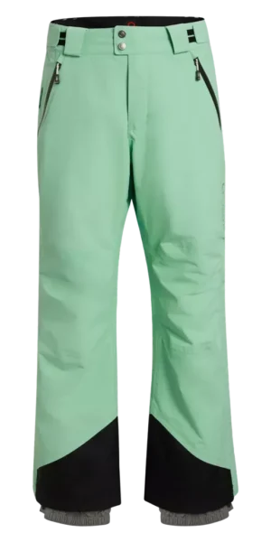 Front view of the Arctica Adult Side Zip Pants 2.0 in Mint with zip hand pockets and black scuff guards.
