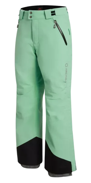 Angled front view of the Arctica Adult Side Zip Pants 2.0 in Mint with the side zips closed.