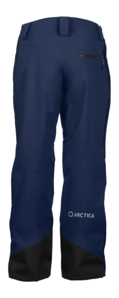 Back view of the Arctica Side Zip Ski Pants 2.0 in Midnight showing the zip back pocket and leg logo.