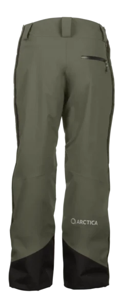 Back view of the Arctica Side Zip Ski Pants 2.0 in OD showing the zip back pocket and leg logo.