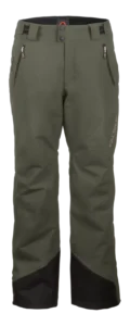 Front view of the Arctica Side Zip Ski Pants 2.0 in OD with zip hand pockets and black scuff guards.