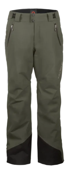 Front view of the Arctica Side Zip Ski Pants 2.0 in OD with zip hand pockets and black scuff guards.