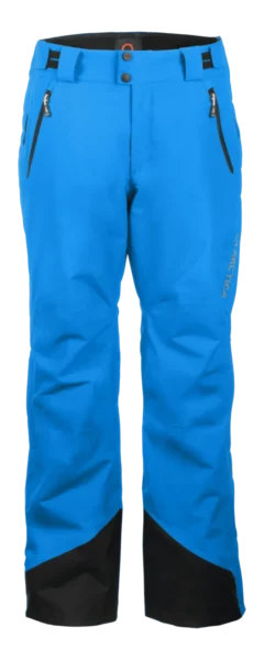 Front view of the Arctica Side Zip Ski Pants 2.0 in Royal with zip hand pockets and black scuff guards.