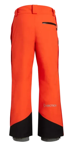 Back view of the Arctica Adult Side Zip Pants 2.0 in Volcano showing the zip back pocket and leg logo.