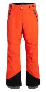 Front view of the Arctica Adult Side Zip Pants 2.0 in Volcano with zip hand pockets and black scuff guards.