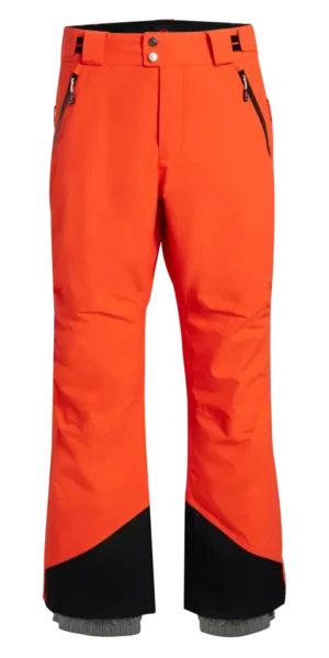 Front view of the Arctica Adult Side Zip Pants 2.0 in Volcano with zip hand pockets and black scuff guards.
