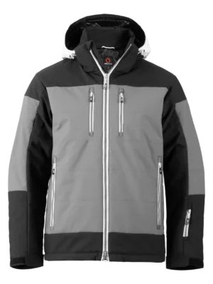 Front view of the Arctica Adult Sonic Ski Jacket in Black with the hood down.