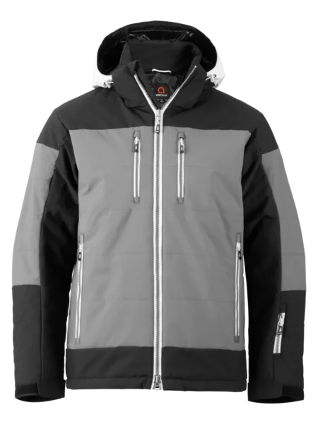 Front view of the Arctica Adult Sonic Ski Jacket in Black with the hood down.