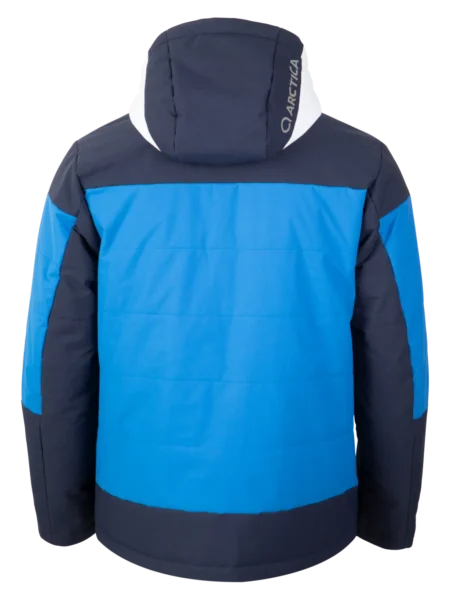 Back view of the Arctica Adult Sonic Ski Jacket in Midnight with the hood down.