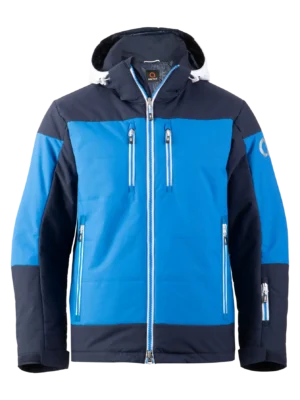 Front view of the Arctica Adult Sonic Ski Jacket in Midnight with the hood down.