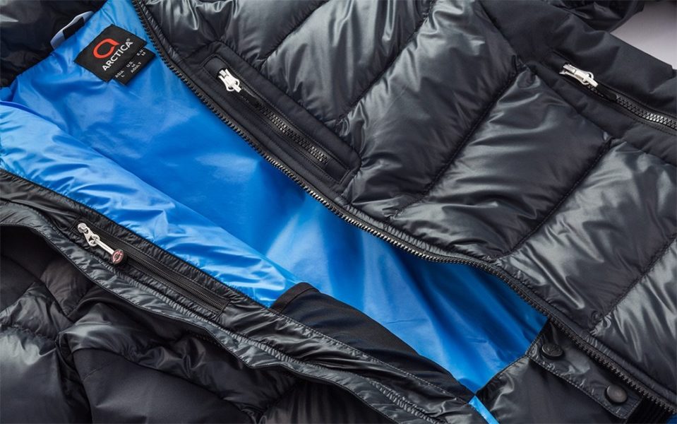 Inside of the Arctica Pinnacle Down jacket is soft, smooth, cozy and warm.