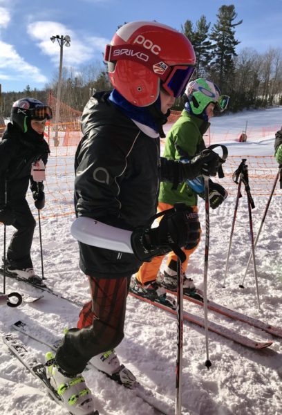 Junior ski racer wearing one of our spring skiing essentials - the Arctica Speed Freak hoodie.